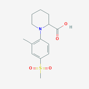 molecular formula C14H19NO4S B1386955 1-[2-Methyl-4-(methylsulphonyl)phenyl]piperidine-2-carboxylic acid CAS No. 1188371-40-5