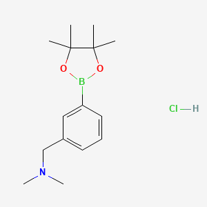 molecular formula C15H25BClNO2 B1386957 N,N-Dimethyl-1-(3-(4,4,5,5-tetramethyl-1,3,2-dioxaborolan-2-yl)phenyl)methanamine hydrochloride CAS No. 1036991-19-1