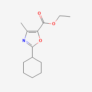 molecular formula C13H19NO3 B13869643 Ethyl 2-cyclohexyl-4-methyl-1,3-oxazole-5-carboxylate 