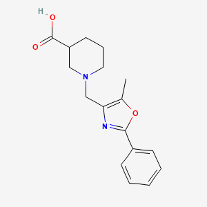 1-[(5-Methyl-2-phenyl-1,3-oxazol-4-yl)methyl]piperidine-3-carboxylic acid