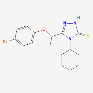 molecular formula C16H20BrN3OS B1386970 5-[1-(4-Bromophenoxy)ethyl]-4-cyclohexyl-4H-1,2,4-triazole-3-thiol CAS No. 1171037-53-8