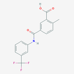 molecular formula C16H12F3NO3 B13869843 2-Methyl-5-(3-(trifluoromethyl)phenylcarbamoyl)benzoic acid 
