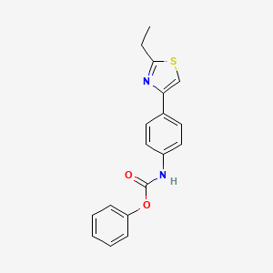 molecular formula C18H16N2O2S B13869915 phenyl N-[4-(2-ethyl-1,3-thiazol-4-yl)phenyl]carbamate 