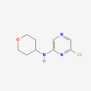 molecular formula C9H12ClN3O B13869951 6-chloro-N-(oxan-4-yl)pyrazin-2-amine 