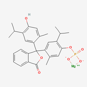 molecular formula C28H29MgO7P B1387004 magnesium;[4-[1-(4-hydroxy-2-methyl-5-propan-2-ylphenyl)-3-oxo-2-benzofuran-1-yl]-5-methyl-2-propan-2-ylphenyl] phosphate CAS No. 35106-21-9