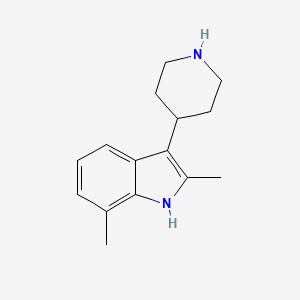 molecular formula C15H20N2 B13870086 2,7-dimethyl-3-piperidin-4-yl-1H-indole 