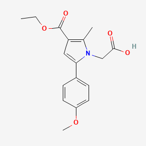 molecular formula C17H19NO5 B1387009 [3-(Ethoxycarbonyl)-5-(4-methoxyphenyl)-2-methyl-1H-pyrrol-1-yl]acetic acid CAS No. 93616-97-8