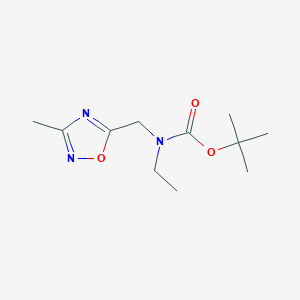 molecular formula C11H19N3O3 B13870258 tert-butyl N-ethyl-N-[(3-methyl-1,2,4-oxadiazol-5-yl)methyl]carbamate 