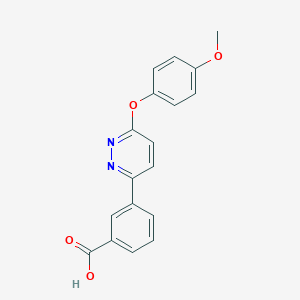 molecular formula C18H14N2O4 B1387028 3-[6-(4-Methoxyphenoxy)pyridazin-3-yl]benzoic acid CAS No. 1172841-07-4