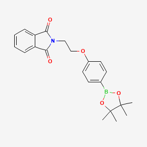 molecular formula C22H24BNO5 B1387038 2-(2-(4-(4,4,5,5-Tetramethyl-1,3,2-dioxaborolan-2-yl)phenoxy)ethyl)isoindoline-1,3-dione CAS No. 957061-09-5