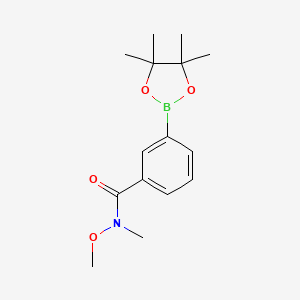 molecular formula C15H22BNO4 B1387046 N-methoxy-N-methyl-3-(tetramethyl-1,3,2-dioxaborolan-2-yl)benzamide CAS No. 957061-17-5