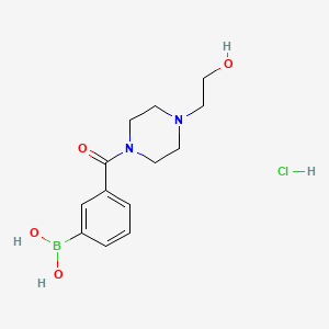 molecular formula C13H20BClN2O4 B1387054 (3-(4-(2-Hydroxyethyl)piperazine-1-carbonyl)phenyl)boronic acid hydrochloride CAS No. 957060-95-6