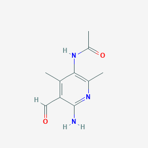 molecular formula C10H13N3O2 B13870566 Acetamide, N-(6-amino-5-formyl-2,4-dimethyl-3-pyridinyl)- CAS No. 51076-36-9