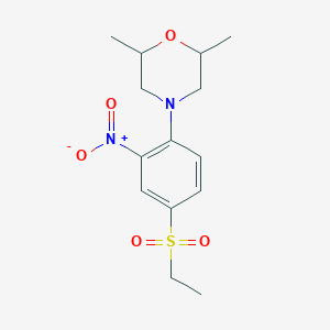 molecular formula C14H20N2O5S B1387060 4-[4-(Ethylsulfonyl)-2-nitrophenyl]-2,6-dimethylmorpholine CAS No. 942474-22-8
