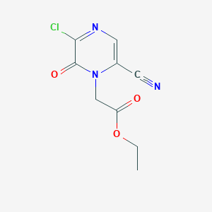 molecular formula C9H8ClN3O3 B13870699 Ethyl 2-(3-chloro-6-cyano-2-oxopyrazin-1-yl)acetate 