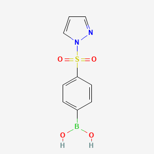 molecular formula C9H9BN2O4S B1387078 (4-((1H-Pyrazol-1-yl)sulfonyl)phenyl)boronic acid CAS No. 957061-02-8