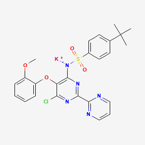 molecular formula C25H23ClKN5O4S B1387079 Potassium ((4-(tert-butyl)phenyl)sulfonyl)(6-chloro-5-(2-methoxyphenoxy)-[2,2'-bipyrimidin]-4-yl)amide CAS No. 301646-59-3