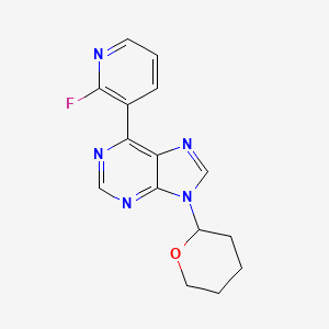 6-(2-Fluoropyridin-3-YL)-9-(tetrahydro-2H-pyran-2-YL)-9H-purine