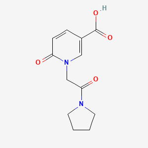 molecular formula C12H14N2O4 B1387103 6-Oxo-1-(2-oxo-2-pyrrolidin-1-YL-ethyl)-1,6-dihydro-pyridine-3-carboxylic acid CAS No. 1036448-21-1