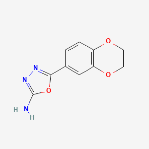 molecular formula C10H9N3O3 B1387105 5-(2,3-Dihydro-1,4-benzodioxin-6-yl)-1,3,4-oxadiazol-2-amine CAS No. 1039933-90-8