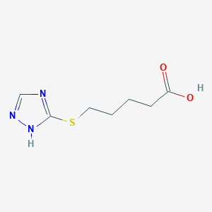 molecular formula C7H11N3O2S B1387110 5-(1H-1,2,4-Triazol-5-ylthio)pentanoic acid CAS No. 1038972-30-3