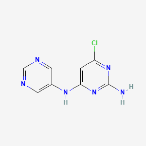 molecular formula C8H7ClN6 B13871233 6-chloro-4-N-pyrimidin-5-ylpyrimidine-2,4-diamine 
