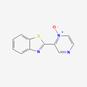 molecular formula C11H7N3OS B13871288 2-(1-Oxidopyrazin-1-ium-2-yl)-1,3-benzothiazole 