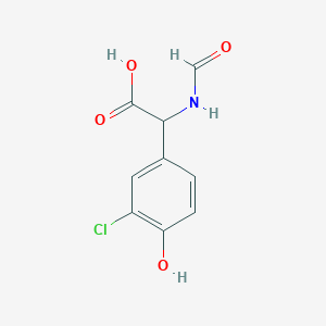 molecular formula C9H8ClNO4 B13871317 2-(3-Chloro-4-hydroxyphenyl)-2-formamidoacetic acid 