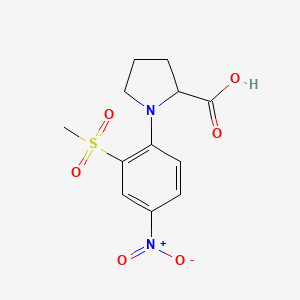 1-[2-(Methylsulfonyl)-4-nitrophenyl]pyrrolidine-2-carboxylic acid