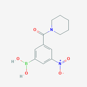 molecular formula C12H15BN2O5 B1387173 (3-Nitro-5-(piperidine-1-carbonyl)phenyl)boronic acid CAS No. 871332-78-4