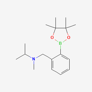 molecular formula C17H28BNO2 B1387178 N-Methyl-N-[2-(4,4,5,5-tetramethyl-1,3,2-dioxaborolan-2-yl)benzyl]propan-2-amine CAS No. 934586-48-8