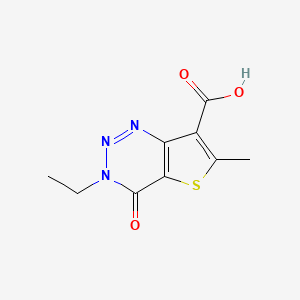 molecular formula C9H9N3O3S B1387181 3-Ethyl-6-methyl-4-oxo-3,4-dihydrothieno[3,2-d][1,2,3]triazine-7-carboxylic acid CAS No. 1170303-10-2