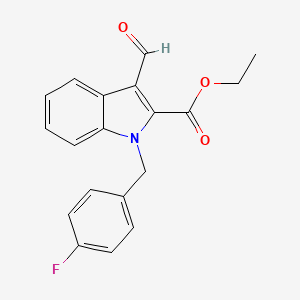 molecular formula C19H16FNO3 B1387182 Ethyl 1-(4-fluorobenzyl)-3-formyl-1H-indole-2-carboxylate CAS No. 1172826-00-4