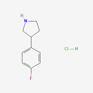 molecular formula C10H13ClFN B1387189 3-(4-Fluorophenyl)pyrrolidine hydrochloride CAS No. 1029636-03-0