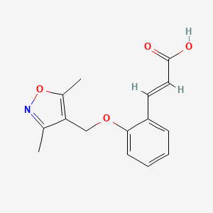molecular formula C15H15NO4 B1387190 (2E)-3-{2-[(3,5-Dimethylisoxazol-4-YL)methoxy]phenyl}acrylic acid CAS No. 1087796-95-9