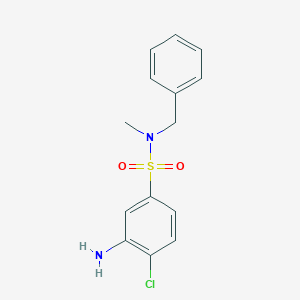 molecular formula C14H15ClN2O2S B1387191 3-Amino-N-benzyl-4-chloro-N-methylbenzenesulfonamide CAS No. 1036441-53-8