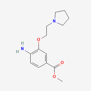 molecular formula C14H20N2O3 B13871974 Methyl 4-amino-3-(2-pyrrolidin-1-ylethoxy)benzoate 