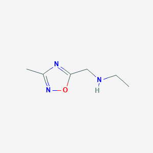 molecular formula C6H11N3O B1387210 N-[(3-Methyl-1,2,4-oxadiazol-5-YL)methyl]ethanamine CAS No. 1082766-34-4