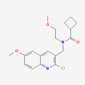 molecular formula C19H23ClN2O3 B13872226 N-[(2-chloro-6-methoxyquinolin-3-yl)methyl]-N-(2-methoxyethyl)cyclobutanecarboxamide 