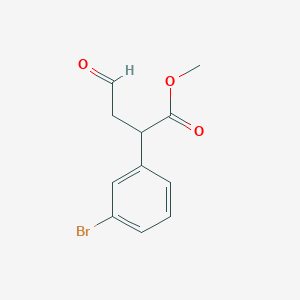 molecular formula C11H11BrO3 B13872253 Methyl 2-(3-bromophenyl)-4-oxobutanoate 