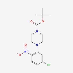 molecular formula C15H20ClN3O4 B1387229 tert-butyl 4-(5-chloro-2-nitrophenyl)tetrahydro-1(2H)-pyrazinecarboxylate CAS No. 869937-73-5
