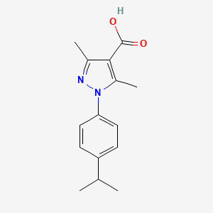 molecular formula C15H18N2O2 B1387231 1-(4-isopropylphenyl)-3,5-dimethyl-1H-pyrazole-4-carboxylic acid CAS No. 1171764-30-9