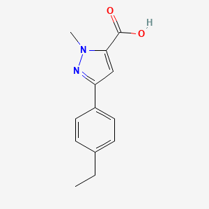 molecular formula C13H14N2O2 B1387232 3-(4-Ethylphenyl)-1-methyl-1H-pyrazole-5-carboxylic acid CAS No. 1177307-55-9