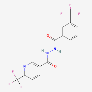 molecular formula C15H9F6N3O2 B1387239 6-(trifluoromethyl)-N'-[3-(trifluoromethyl)benzoyl]nicotinohydrazide CAS No. 1092346-10-5