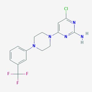 molecular formula C15H15ClF3N5 B1387240 4-Chloro-6-{4-[3-(trifluoromethyl)phenyl]piperazin-1-yl}pyrimidin-2-amine CAS No. 2183593-91-9