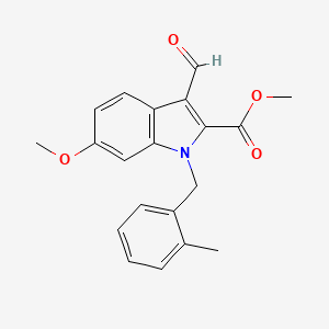 molecular formula C20H19NO4 B1387252 Methyl 3-formyl-6-methoxy-1-(2-methylbenzyl)-1H-indole-2-carboxylate CAS No. 1170287-62-3