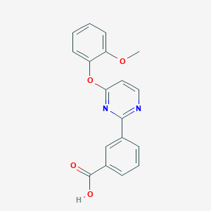 molecular formula C18H14N2O4 B1387253 3-[4-(2-Methoxyphenoxy)pyrimidin-2-yl]benzoic acid CAS No. 1170564-11-0
