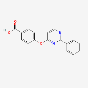 molecular formula C18H14N2O3 B1387257 4-{[2-(3-Methylphenyl)pyrimidin-4-yl]oxy}benzoic acid CAS No. 1171051-69-6