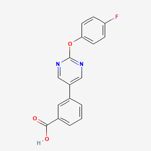 molecular formula C17H11FN2O3 B1387258 3-[2-(4-Fluorophenoxy)pyrimidin-5-yl]benzoic acid CAS No. 1170246-65-7
