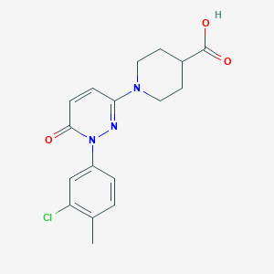 molecular formula C17H18ClN3O3 B1387260 1-[1-(3-Chloro-4-methylphenyl)-6-oxo-1,6-dihydropyridazin-3-yl]piperidine-4-carboxylic acid CAS No. 1172024-16-6
